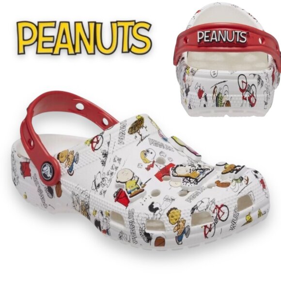 CROCS Other - Crocs Mens Womens Adult Classic Peanuts Snoopy Charlie Brown Clog White (NEW)